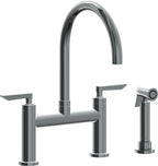 California Faucets Corsano Llave de Cocina Tipo Puente Contemporanea con Rociador Lateral - Pico en Arco - Níquel Negro