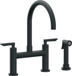 California Faucets Corsano Llave de Cocina Tipo Puente Contemporanea con Rociador Lateral - Pico en Arco - Carbón