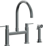 California Faucets Corsano Llave de Cocina Tipo Puente Contemporanea con Rociador Lateral - Pico en Arco - Níquel Negro