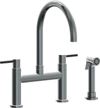 California Faucets Corsano Llave de Cocina Tipo Puente Contemporanea con Rociador Lateral - Pico en Arco - Níquel Negro
