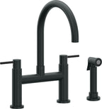 California Faucets Corsano Llave de Cocina Tipo Puente Contemporanea con Rociador Lateral - Pico en Arco - Carbón