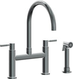 California Faucets Corsano Llave de Cocina Tipo Puente Contemporanea con Rociador Lateral - Pico en Arco - Níquel Negro