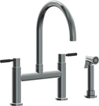 California Faucets Corsano Llave de Cocina Tipo Puente Contemporanea con Rociador Lateral - Pico en Arco - Níquel Negro