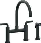 California Faucets Corsano Llave de Cocina Tipo Puente Contemporanea con Rociador Lateral - Pico en Arco - Carbón