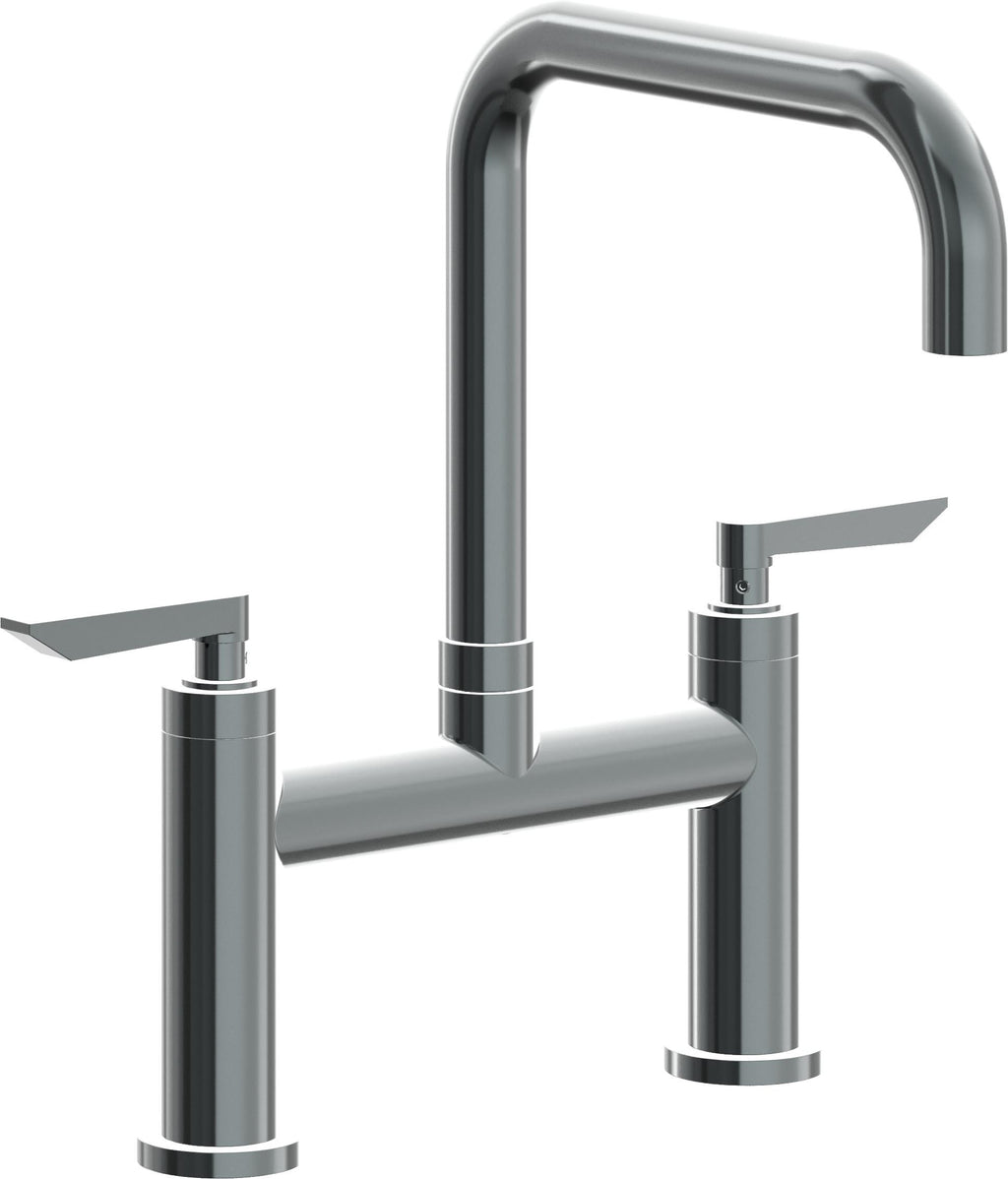 California Faucets Corsano Llave de Cocina Tipo Puente Contemporanea - Pico Cuadruple - Níquel Negro