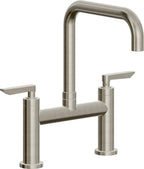 California Faucets Corsano Llave de Cocina Tipo Puente Contemporanea - Pico Cuadruple - Níquel Bruñido