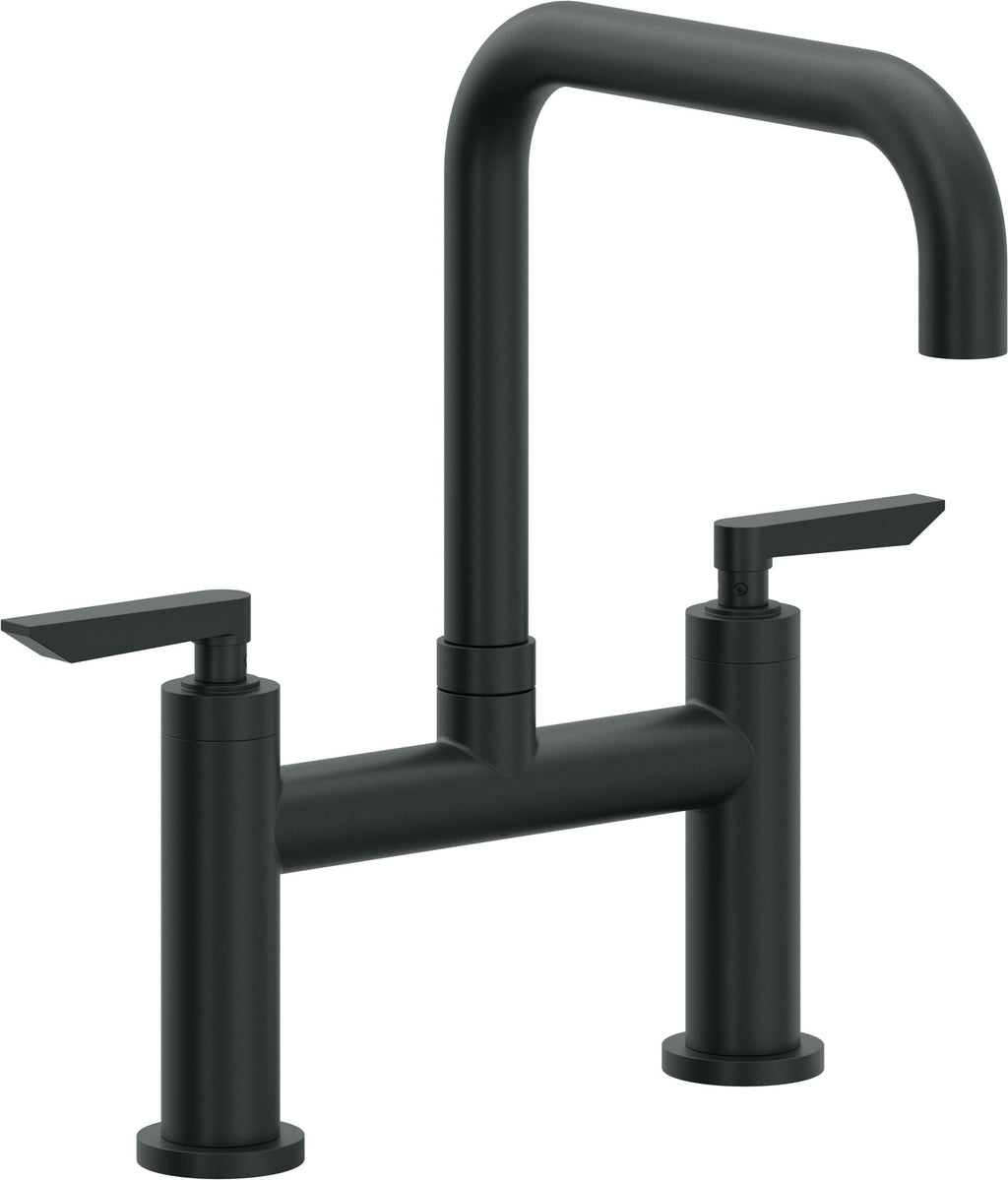 California Faucets Corsano Llave de Cocina Tipo Puente Contemporanea - Pico Cuadruple - Carbón