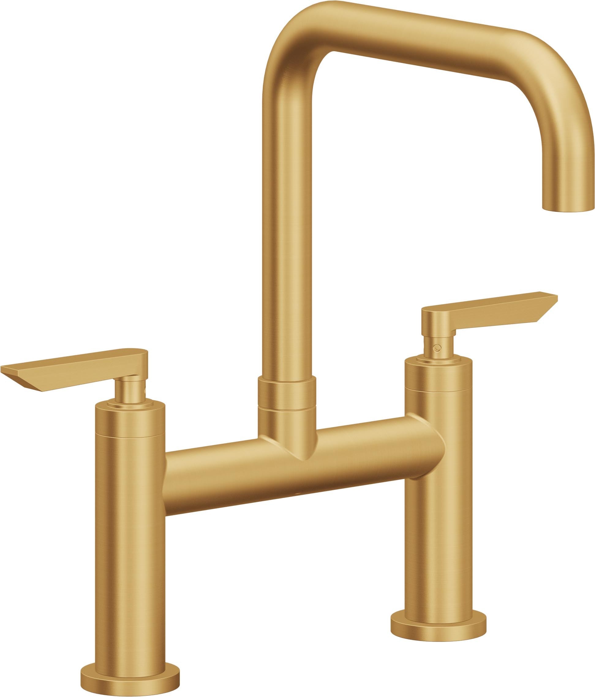California Faucets Corsano Llave de Cocina Tipo Puente Contemporanea - Pico Cuadruple - Oro Satinado de por Vida