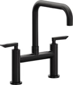 California Faucets Corsano Llave de Cocina Tipo Puente Contemporanea - Pico Cuadruple - Negro Mate