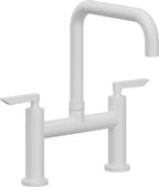 California Faucets Corsano Llave de Cocina Tipo Puente Contemporanea - Pico Cuadruple - Blanco Mate