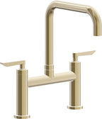 California Faucets Corsano Llave de Cocina Tipo Puente Contemporanea - Pico Cuadruple - Latón Pulido