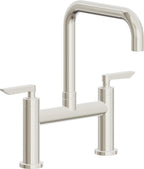 California Faucets Corsano Llave de Cocina Tipo Puente Contemporanea - Pico Cuadruple - Níquel Pulido