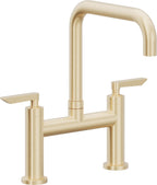 California Faucets Corsano Llave de Cocina Tipo Puente Contemporanea - Pico Cuadruple - Latón Satinado
