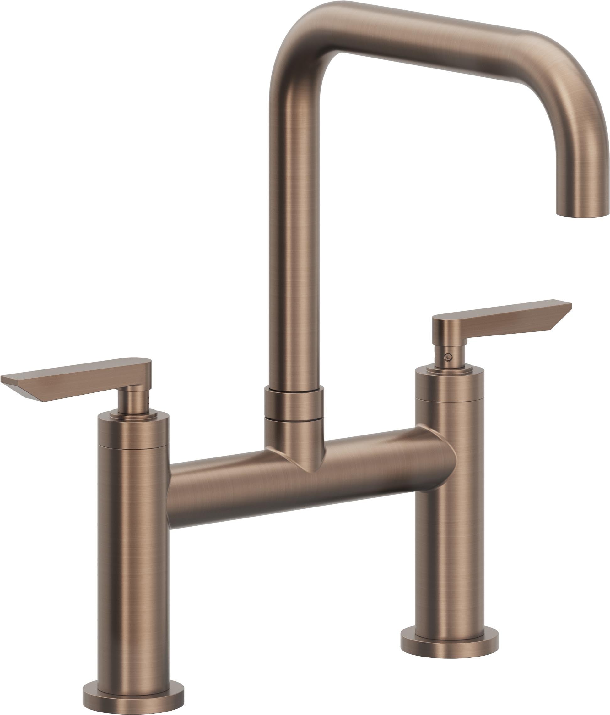 California Faucets Corsano Llave de Cocina Tipo Puente Contemporanea - Pico Cuadruple - Bronce Satinado