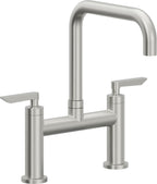 California Faucets Corsano Llave de Cocina Tipo Puente Contemporanea - Pico Cuadruple - Cromo Satinado