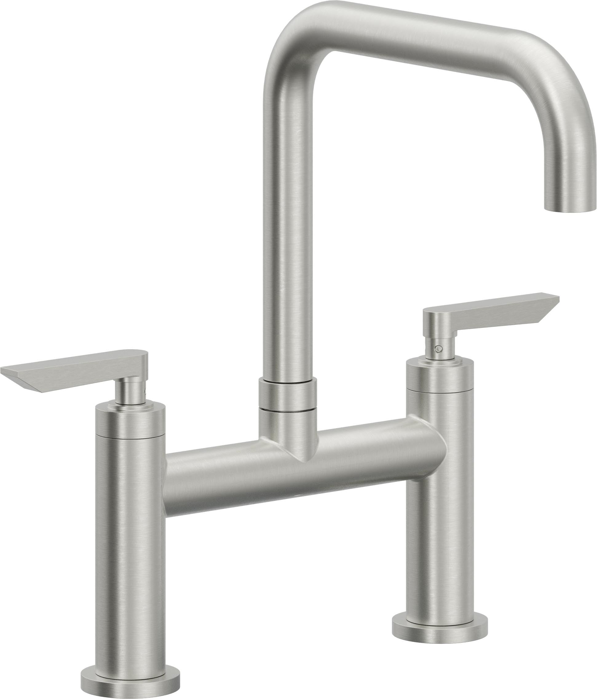 California Faucets Corsano Llave de Cocina Tipo Puente Contemporanea - Pico Cuadruple - Cromo Satinado