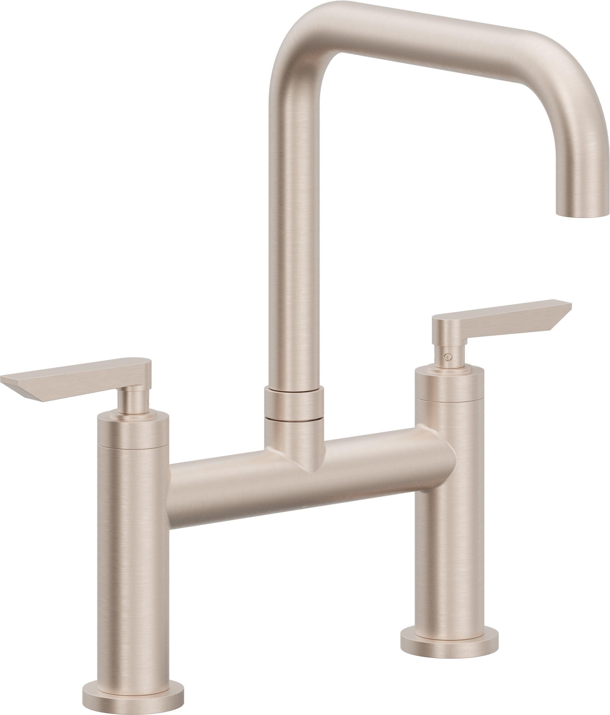 California Faucets Corsano Llave de Cocina Tipo Puente Contemporanea - Pico Cuadruple - Níquel Satinado