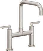 California Faucets Corsano Llave de Cocina Tipo Puente Contemporanea - Pico Cuadruple - Acero Inoxidable Ultra