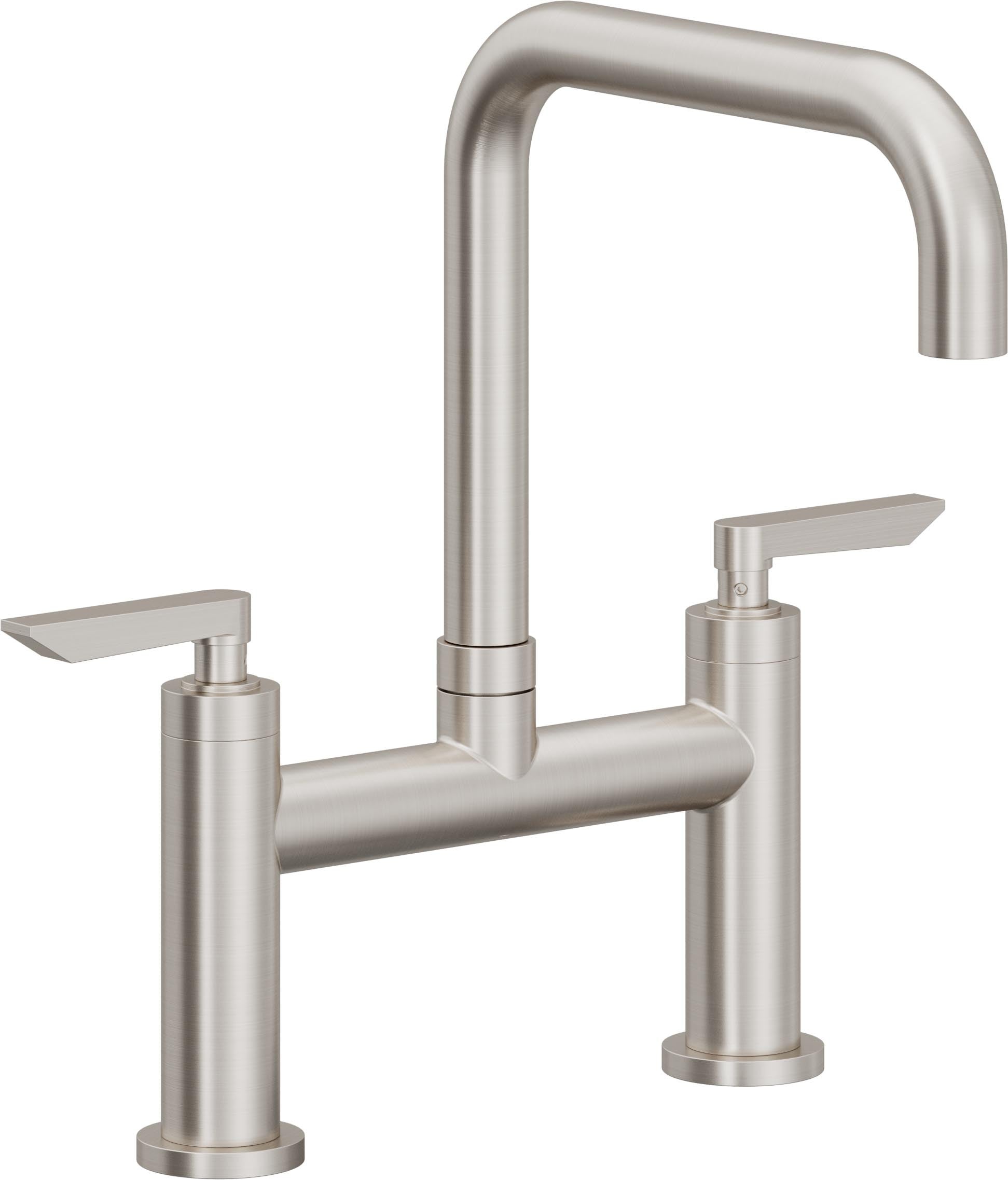 California Faucets Corsano Llave de Cocina Tipo Puente Contemporanea - Pico Cuadruple - Acero Inoxidable Ultra