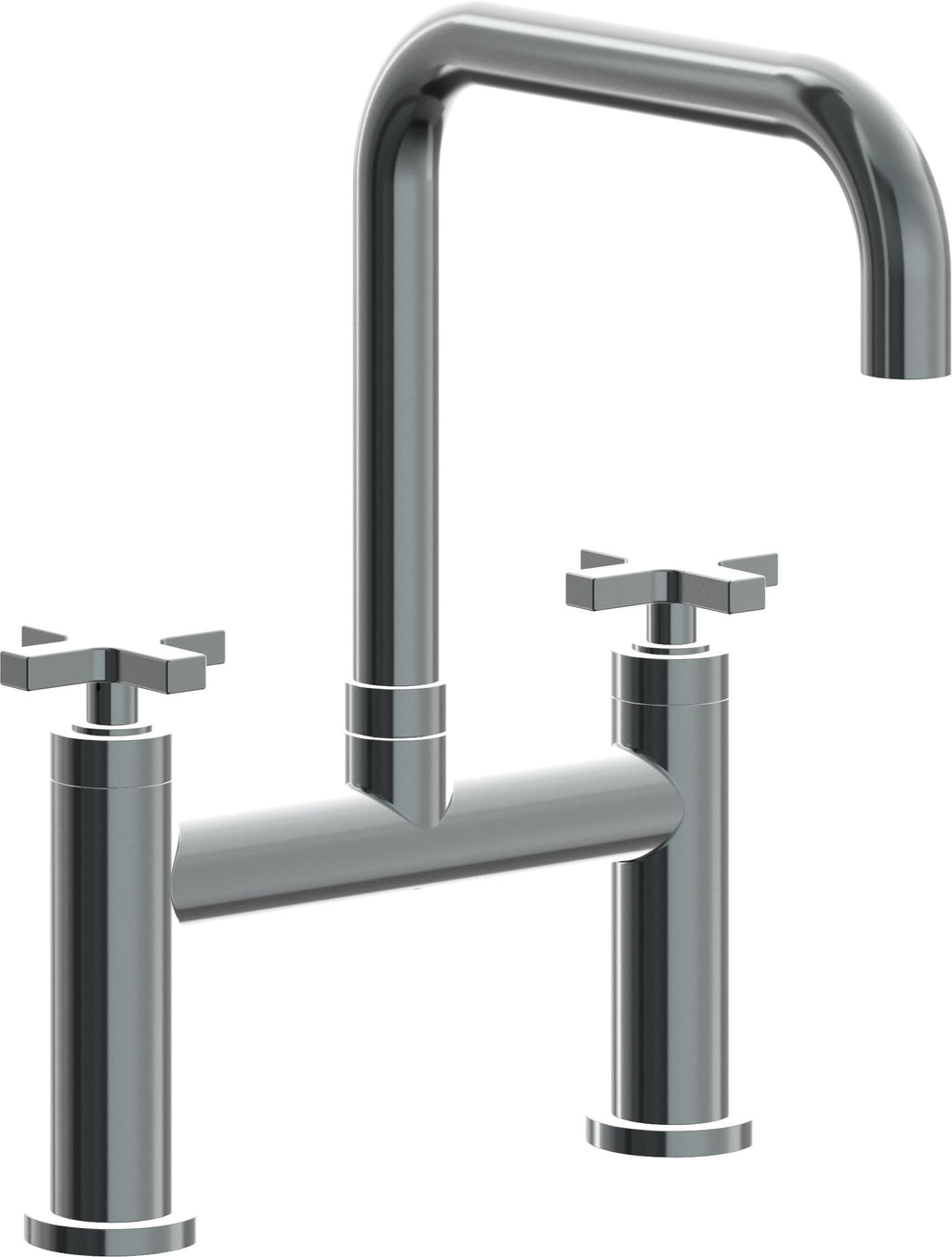 California Faucets Corsano Llave de Cocina Tipo Puente Contemporanea - Pico Cuadruple - Níquel Negro