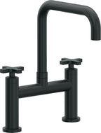 California Faucets Corsano Llave de Cocina Tipo Puente Contemporanea - Pico Cuadruple - Carbón