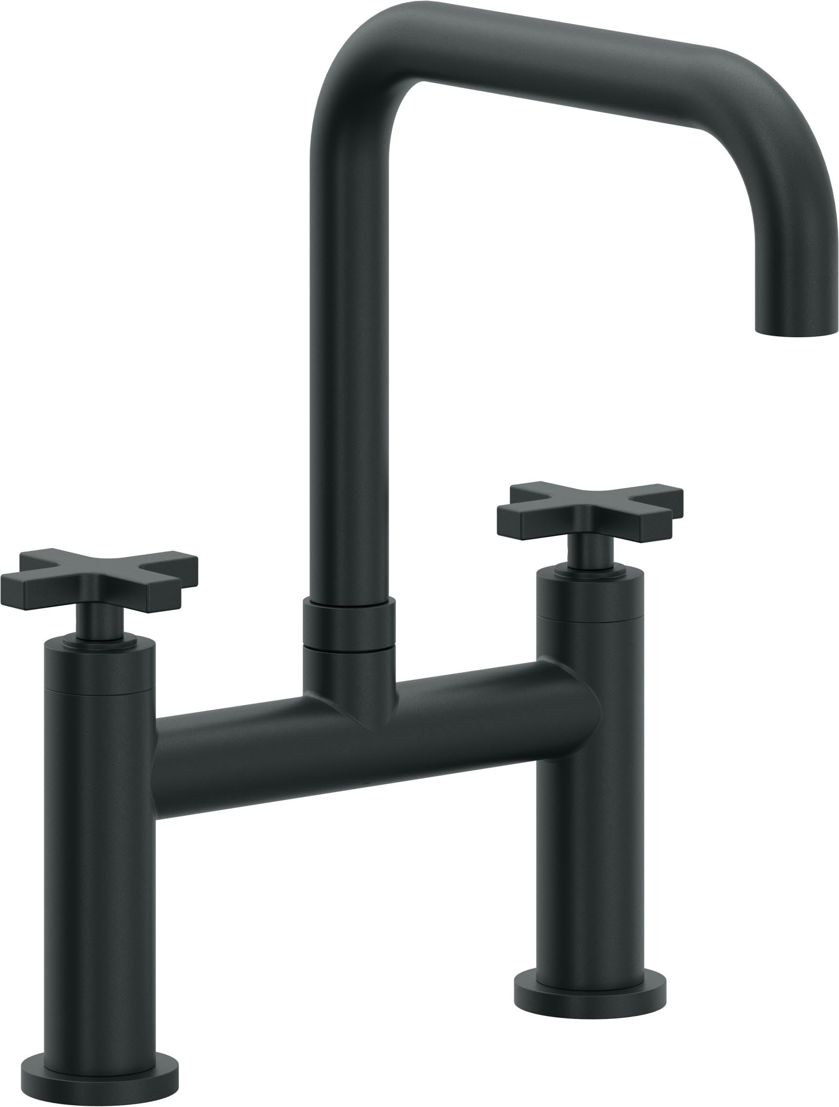 California Faucets Corsano Llave de Cocina Tipo Puente Contemporanea - Pico Cuadruple - Carbón