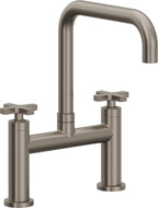 California Faucets Corsano Llave de Cocina Tipo Puente Contemporanea - Pico Cuadruple - Grafito