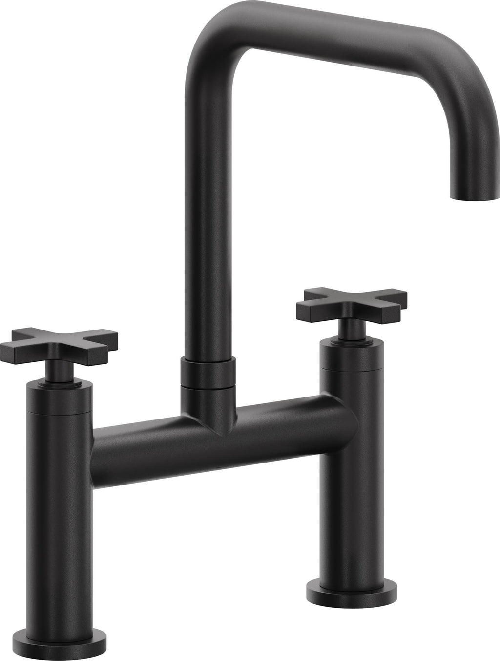 California Faucets Corsano Llave de Cocina Tipo Puente Contemporanea - Pico Cuadruple - Negro Mate