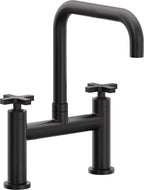 California Faucets Corsano Llave de Cocina Tipo Puente Contemporanea - Pico Cuadruple - Negro Mate