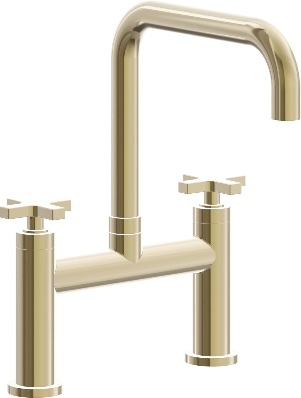 California Faucets Corsano Llave de Cocina Tipo Puente Contemporanea - Pico Cuadruple - Latón Pulido