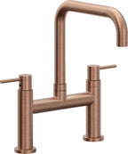 California Faucets Corsano Llave de Cocina Tipo Puente Contemporanea - Pico Cuadruple - Cobre Antiguo Mate