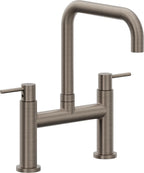 California Faucets Corsano Llave de Cocina Tipo Puente Contemporanea - Pico Cuadruple - Níquel Antiguo Mate
