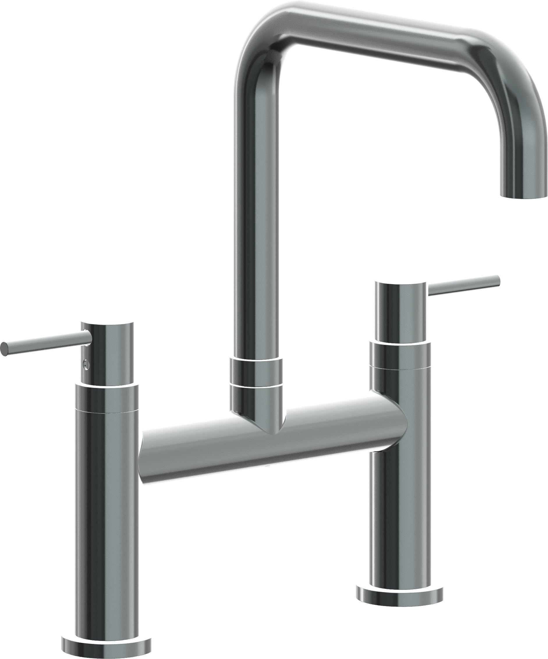 California Faucets Corsano Llave de Cocina Tipo Puente Contemporanea - Pico Cuadruple - Níquel Negro