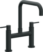 California Faucets Corsano Llave de Cocina Tipo Puente Contemporanea - Pico Cuadruple - Carbón