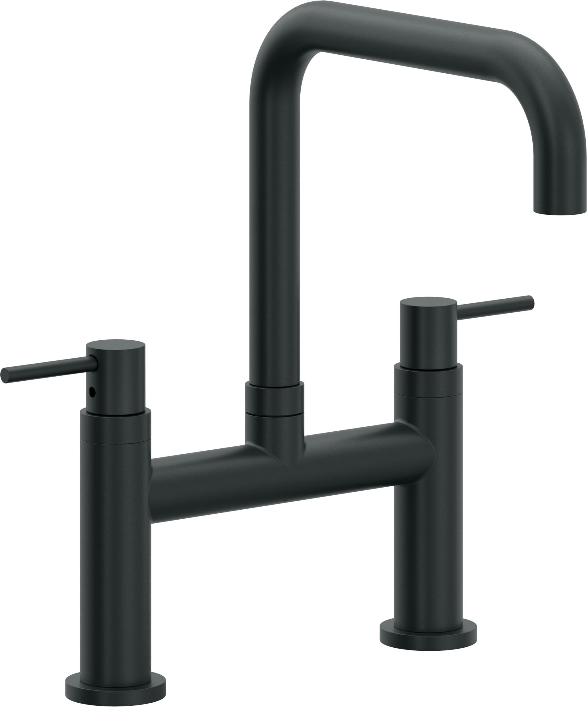 California Faucets Corsano Llave de Cocina Tipo Puente Contemporanea - Pico Cuadruple - Carbón