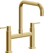 California Faucets Corsano Llave de Cocina Tipo Puente Contemporanea - Pico Cuadruple - Oro Francés