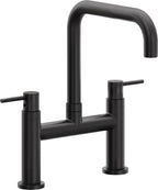 California Faucets Corsano Llave de Cocina Tipo Puente Contemporanea - Pico Cuadruple - Negro Mate