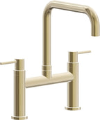 California Faucets Corsano Llave de Cocina Tipo Puente Contemporanea - Pico Cuadruple - Latón Pulido