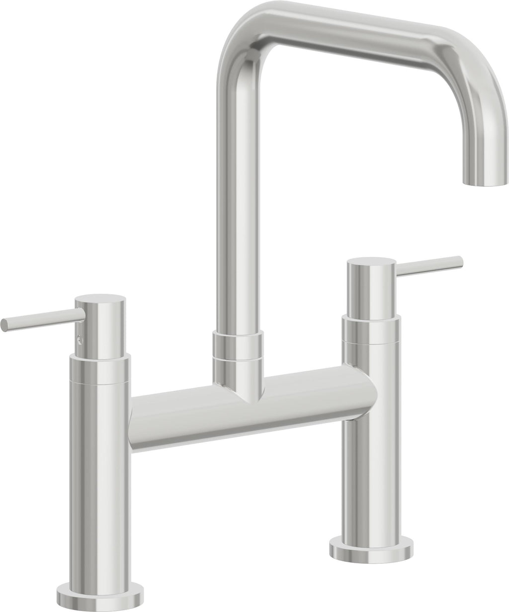 California Faucets Corsano Llave de Cocina Tipo Puente Contemporanea - Pico Cuadruple - Cromo Pulido
