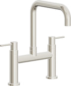 California Faucets Corsano Llave de Cocina Tipo Puente Contemporanea - Pico Cuadruple - Níquel Pulido