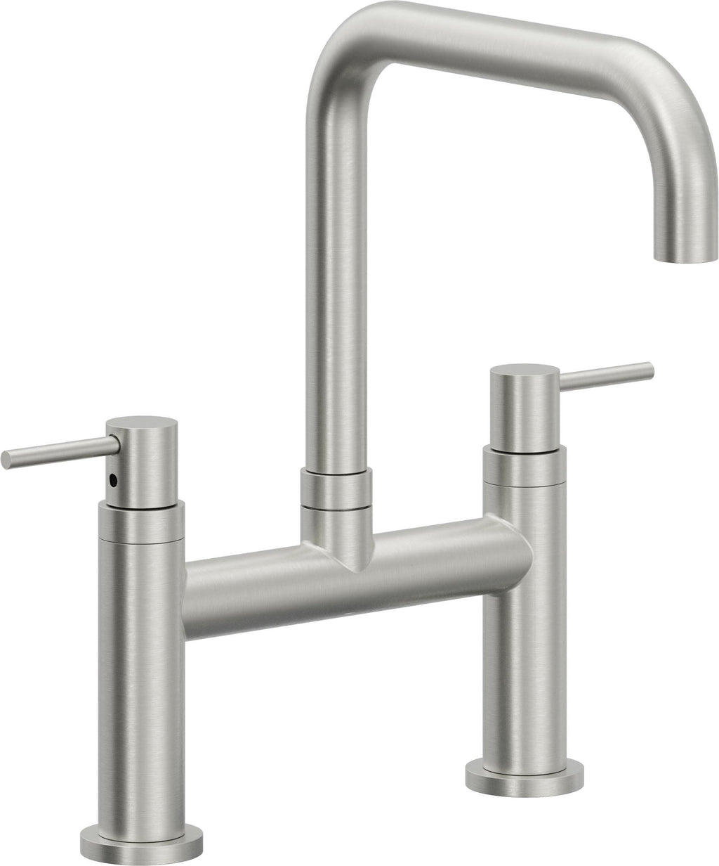 California Faucets Corsano Llave de Cocina Tipo Puente Contemporanea - Pico Cuadruple - Cromo Satinado