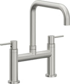 California Faucets Corsano Llave de Cocina Tipo Puente Contemporanea - Pico Cuadruple - Cromo Satinado