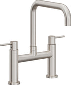 California Faucets Corsano Llave de Cocina Tipo Puente Contemporanea - Pico Cuadruple - Acero Inoxidable Ultra