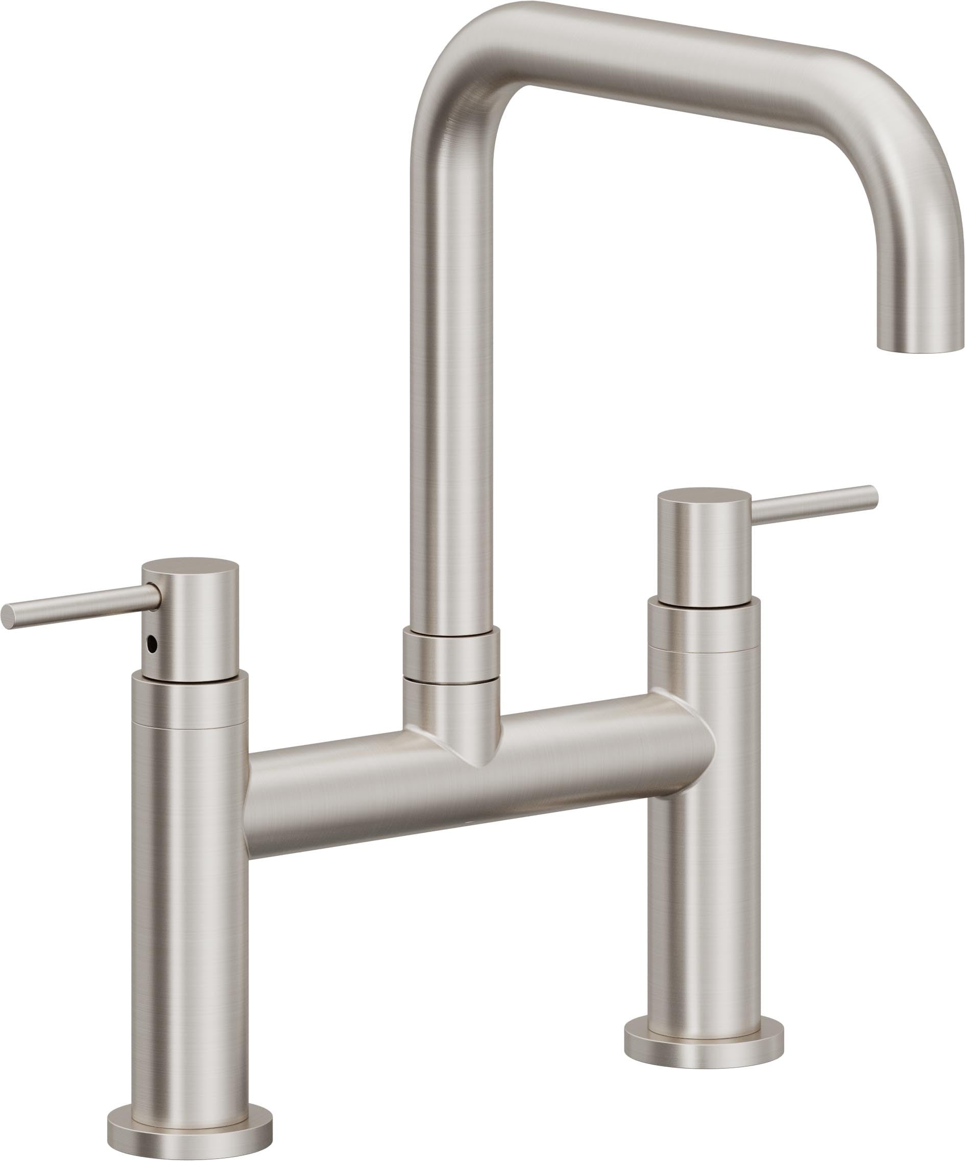 California Faucets Corsano Llave de Cocina Tipo Puente Contemporanea - Pico Cuadruple - Acero Inoxidable Ultra