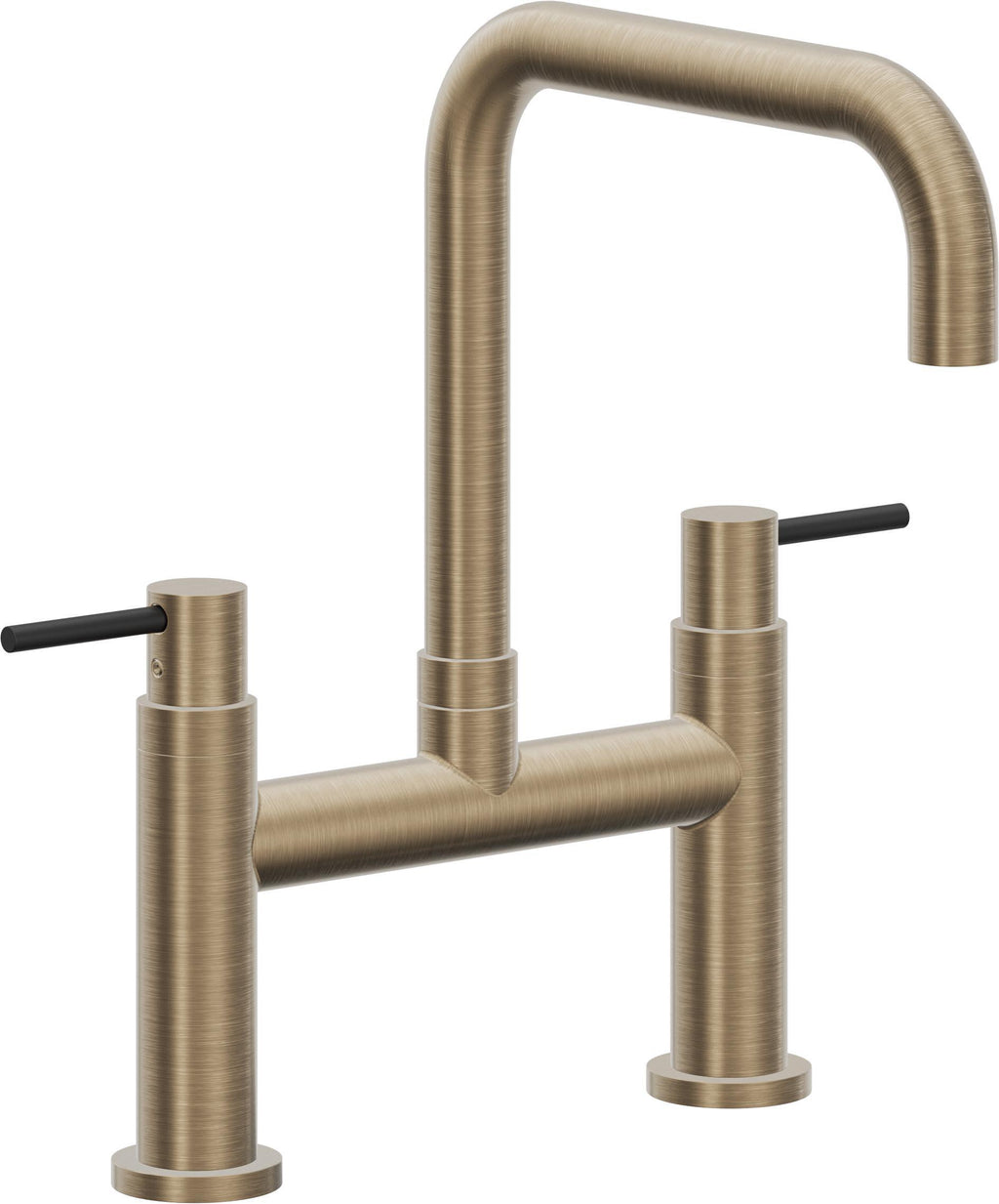 California Faucets Corsano Llave de Cocina Tipo Puente Contemporanea - Pico Cuadruple - Latón Antiguo Mate
