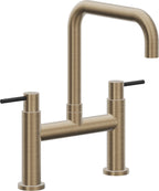 California Faucets Corsano Llave de Cocina Tipo Puente Contemporanea - Pico Cuadruple - Latón Antiguo Mate