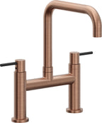 California Faucets Corsano Llave de Cocina Tipo Puente Contemporanea - Pico Cuadruple - Cobre Antiguo Mate