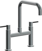 California Faucets Corsano Llave de Cocina Tipo Puente Contemporanea - Pico Cuadruple - Níquel Negro