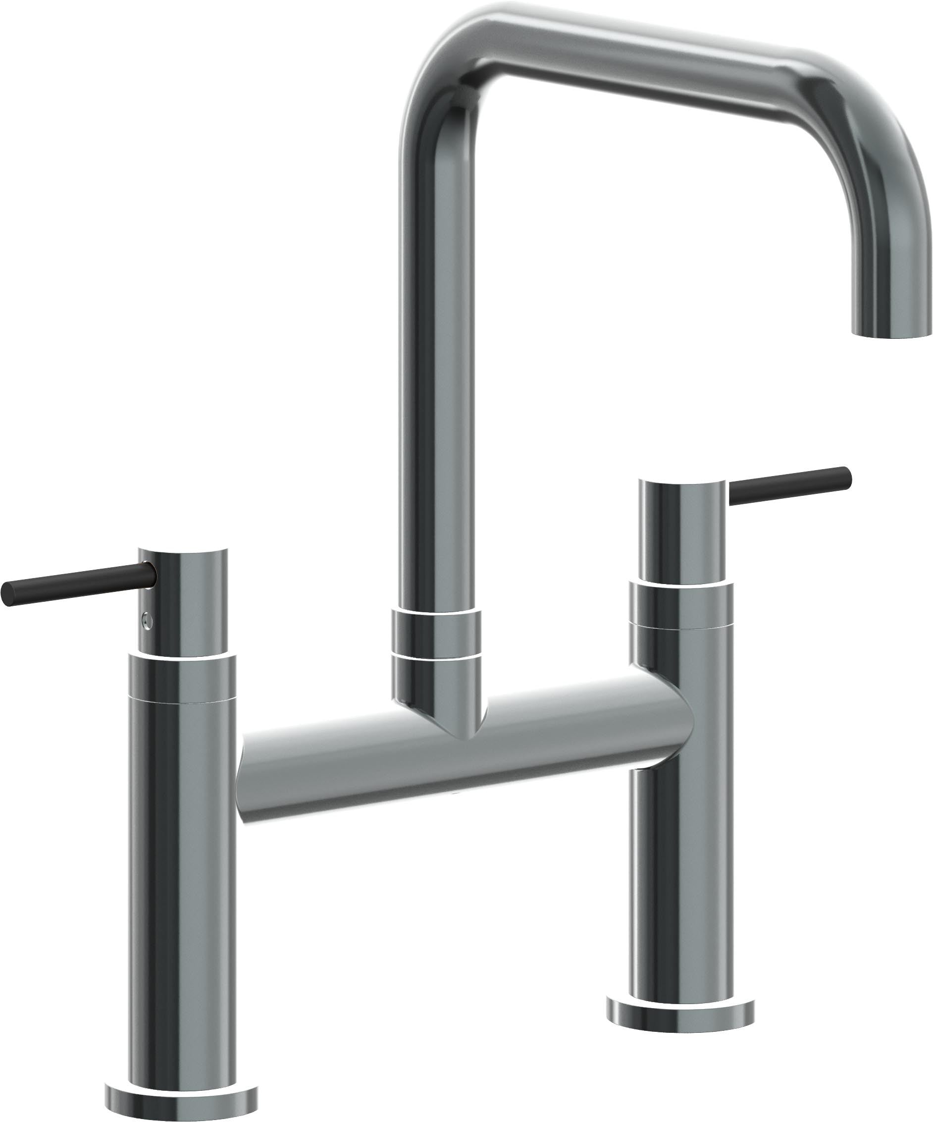 California Faucets Corsano Llave de Cocina Tipo Puente Contemporanea - Pico Cuadruple - Níquel Negro