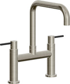 California Faucets Corsano Llave de Cocina Tipo Puente Contemporanea - Pico Cuadruple - Níquel Bruñido